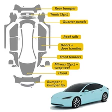 Clear/Stealth PPF Wrap for Tesla Model 3 Highland 2024-2026