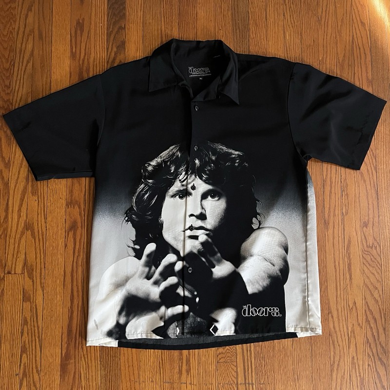 Vintage ORIGINAL 2001 The Doors Jim Morrison XL DRAGONFLY Button-Up T-Shirt