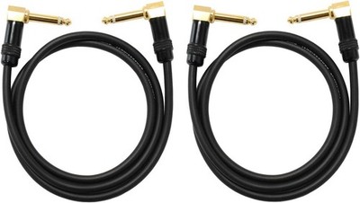 2PACK 3ft 1/4 to 1/4 Right Angle Pro Audio Sound Microphone Patch Cable E27*03-N