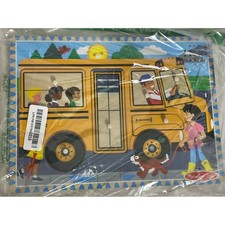 Melissa & Doug School Bus Wooden Peg Puzzle w...