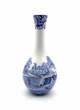 Cottagecore Spode Blue and White Bud Vase 8 Inches Tall Mint Condition