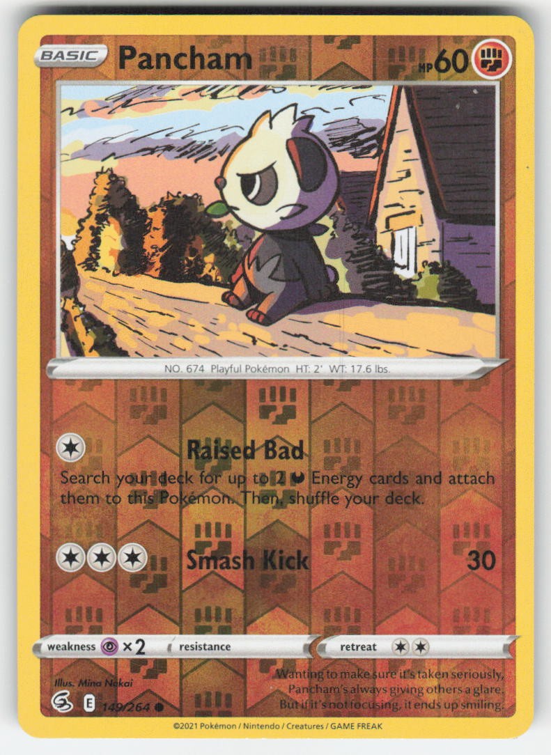 Pokemon TCG Reverse Holo Fusion Strike Pancham #149/264