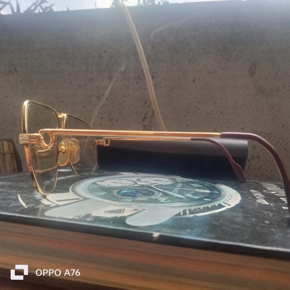 Vintage 1988 Cartier Vendome Santos Glasses - 22k Gold Plated - Original with - Image 2 of 4