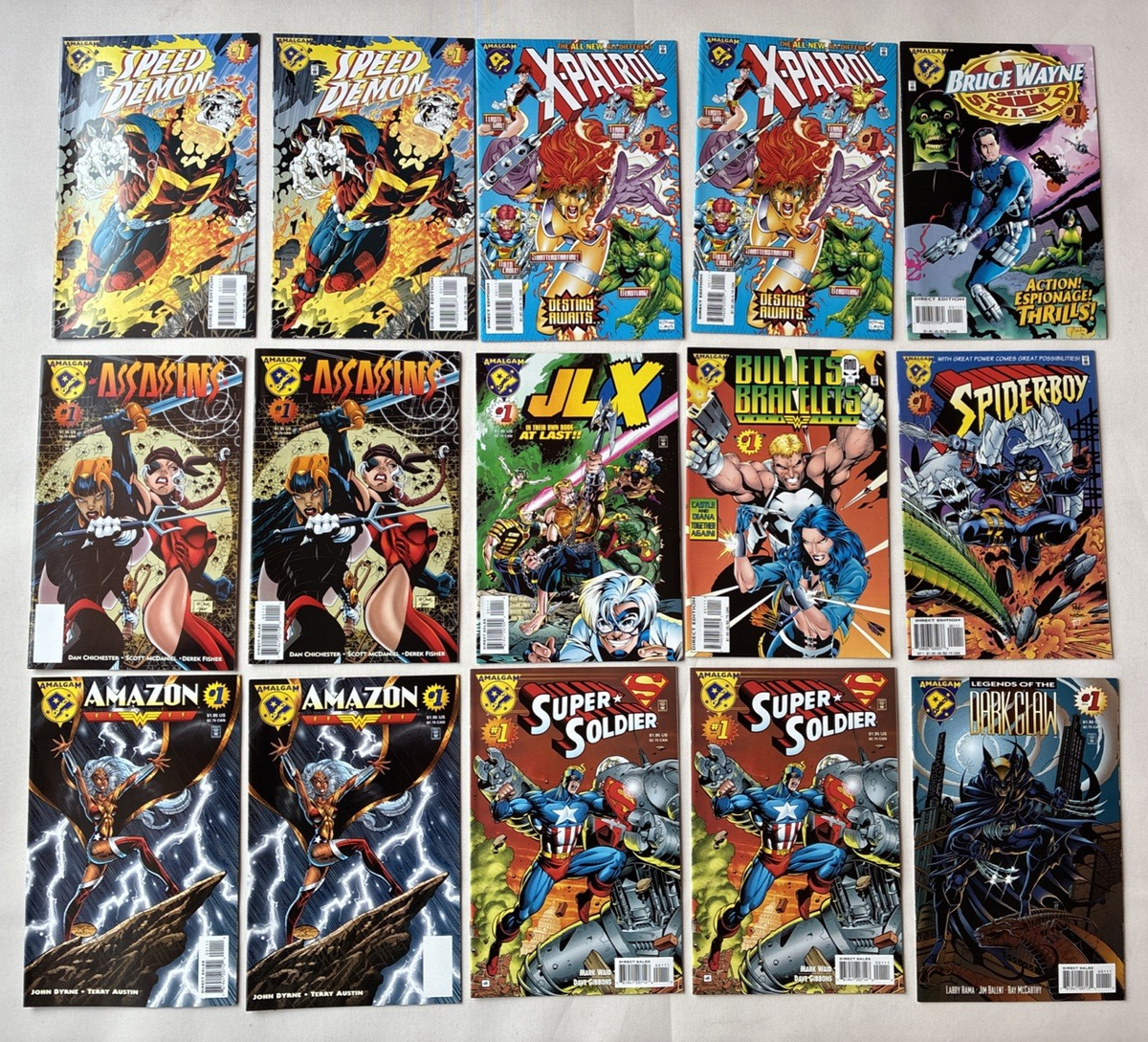 14) AMALGAM COMIC BOOK ALL #1 BRUCE WAYNE, X-PATROL, SPEED DEMON