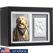 Pet Memorial Box Urn Keepsake W/ Paw Print Kit Storage Ashes Toys Mementos New