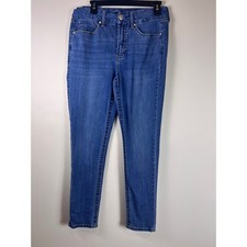 Seven7 Womens High Rise Skinny Jeans Medium Wash Blue Stretch Denim Size 12