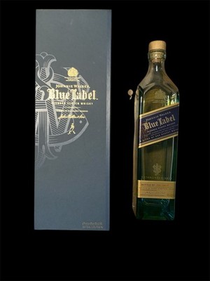 Johnnie Walker Blue Label Blended Scotch Whiskey Empty Bottle & Box 750ml Sons