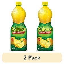 2 pack ReaLemon 100 Lemon Juice, 32 fl oz bottle..