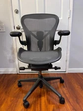 Herman Miller Aeron Remastered Chair - Size B Graphite Fully Load