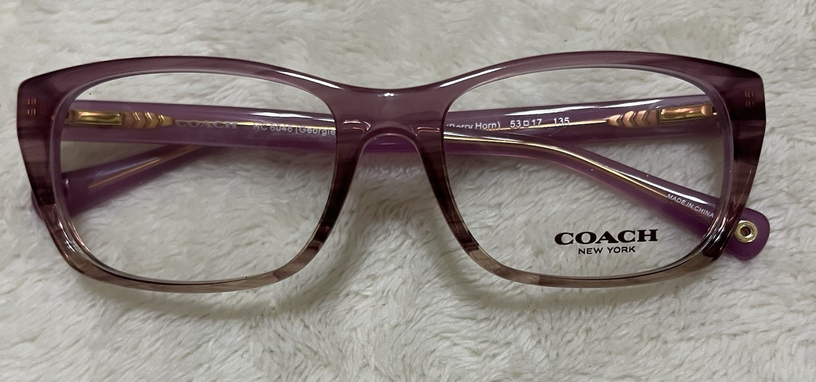 Coach HC 6048 5186 Georgie Square Berry Horn Eyeglasses Optical Frame 53-17-135 thumbnail 3