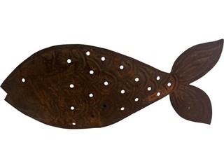 Rustic Metal Fish Indoor Outdoor Garden Ornament Tealight Holder
