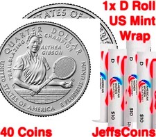 2025 D US Mint Roll Althea Gibson Denver Women Quarters Tennis Champion In-stock
