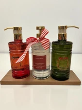Aroma Aria Holiday Hand Soap Trio 16 oz Each • Glass Bottles • Essential Oils