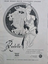 1946 Smart women prefer Radelle sculptured lingerie slip vintage Art ad 