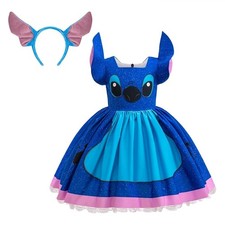 NEW Stitch Dress Girls Halloween Costume Dress Up Cosplay Size 7-8 / 130cm
