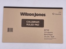 Vtg Wilson Jones Columnar Ruled Pad B7112 Bond Paper 14 X 8.5 Buff NOS