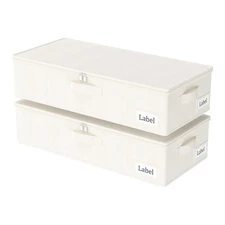 Yawinhe Underbed Bags Storage Containers Bags with Lid, Foldable Blanket Bins