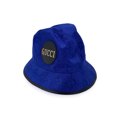 Authentic Gucci Blue Monogram Nylon Off The Grid Unisex Bucket Hat