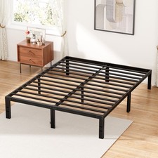 Metal Queen King Full Size Bed Frame Bedroom Sturdy Steel Slat Support Bedstead