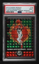 2019 Panini Mosaic Jam Masters Green Prizm Giannis Antetokounmpo PSA 9 MINT 02zh