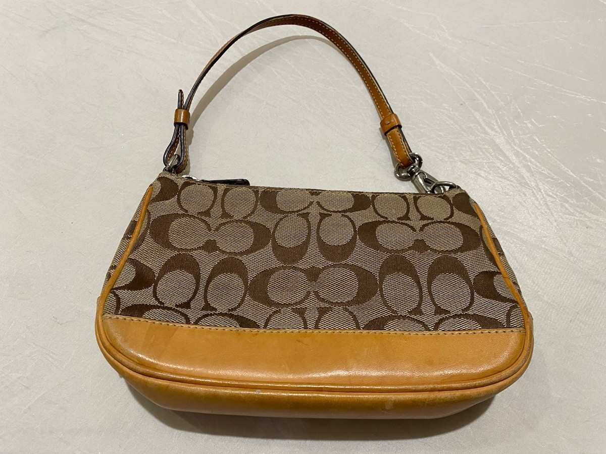 Vintage Y2K Coach Signature Demi 6094 Brown Leather Shoulder Bag