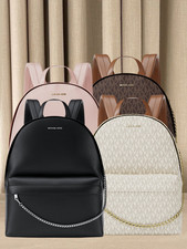 Michael Kors Slater Women Medium Logo Zip Chain Pocket MK Travel Backpack Bag MK