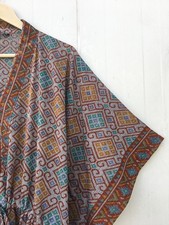 Pure Cotton Kaftan Gray Long Dress Gown Maxi Tunic Woman Robe CFN1256