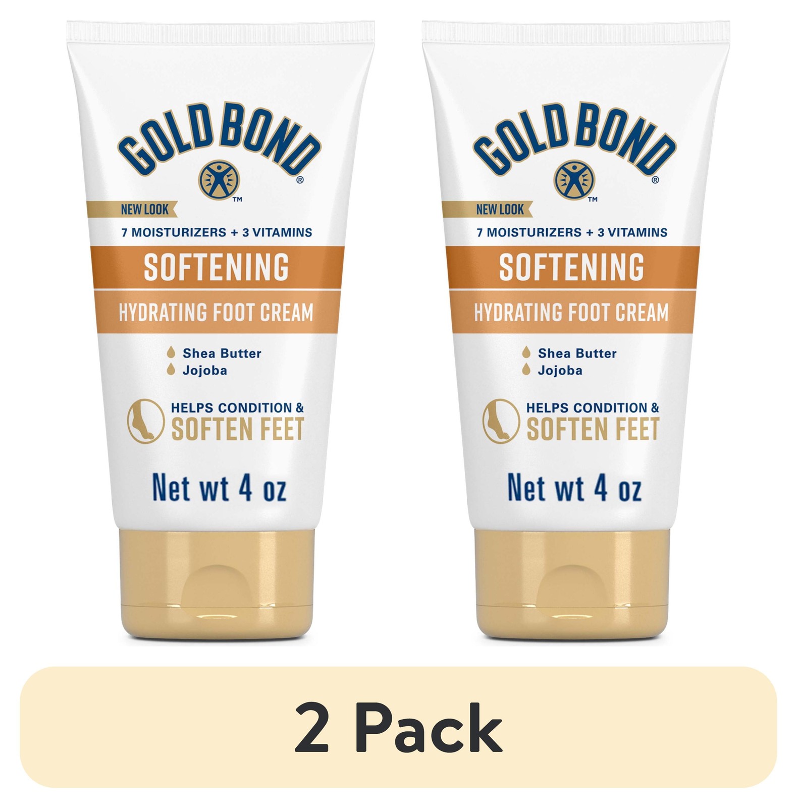 2-Pack Gold Bond Shea Butter & Jojoba Foot Cream, 4 oz