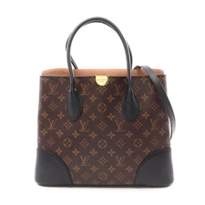 Louis Vuitton Monogram Canvas Leather Tote Bag Women Brown One Size 516433