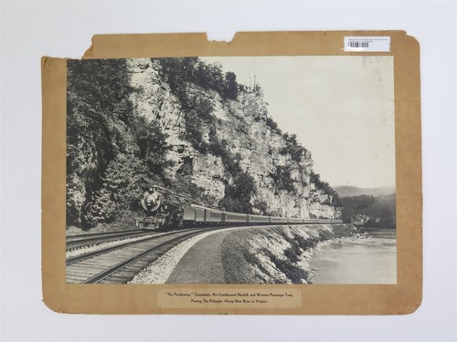 Antique Photo "The Pocahontas" Norfolk & Western Locomotive 22.5" x 30" Mounted