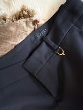 GUCCI Women's size 38 Italy Midnight Navy Marine Sateen GORGEOUS slim fit Pants