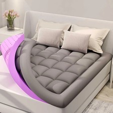 BDEUS Dual Layer 5 Inch Memory Foam Mattress Topper Queen 2 Inch Gel Memory