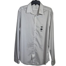 Calvin Klein Steel Men's Slim Fit Stretch Dress Shirt grey/white 16.5 34-35 85