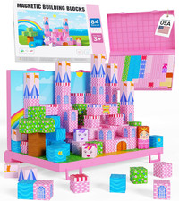 Gift-Ready Magnetic Building Blocks for Kids, Magnet Cubes   Princess Castle Toy
