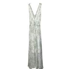 Baltic Born White Floral Sienna Maxi Dress V-Neck Sleeveless Smocked Waist Large
