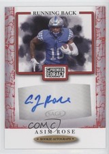 2021 Sage Premier Draft Auto Red Asim Rose Jr #A168 Auto 2r8
