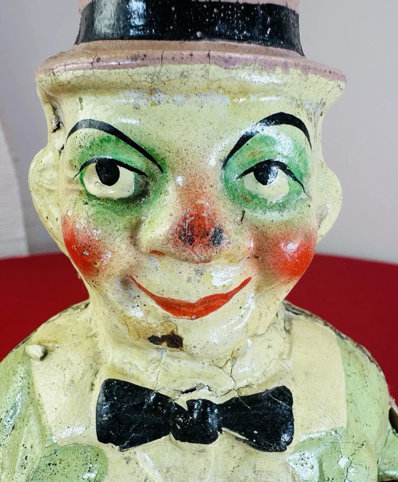 Rolly Dolly Roly Poly 1910 Alemania Juguete Papel Maché Payaso Dapper Raro Antiguo Foto 2 de 4