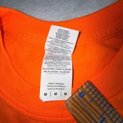 Gildan Brooklyn Michigan Speed Shop Graphic T-Shirt Orange Mens Medium M