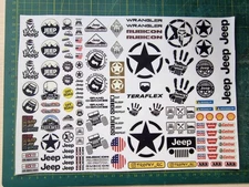 "JEEP" stickers. .Scale 1/10. Stickers decals. Decals. Scale Accessories. RC Car