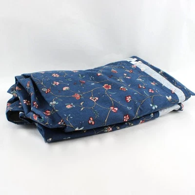 Nappe Rectangulaire En Tissu Motif Floral Bleu Et Rose Fait Main 70"x90" - Photo 1/4