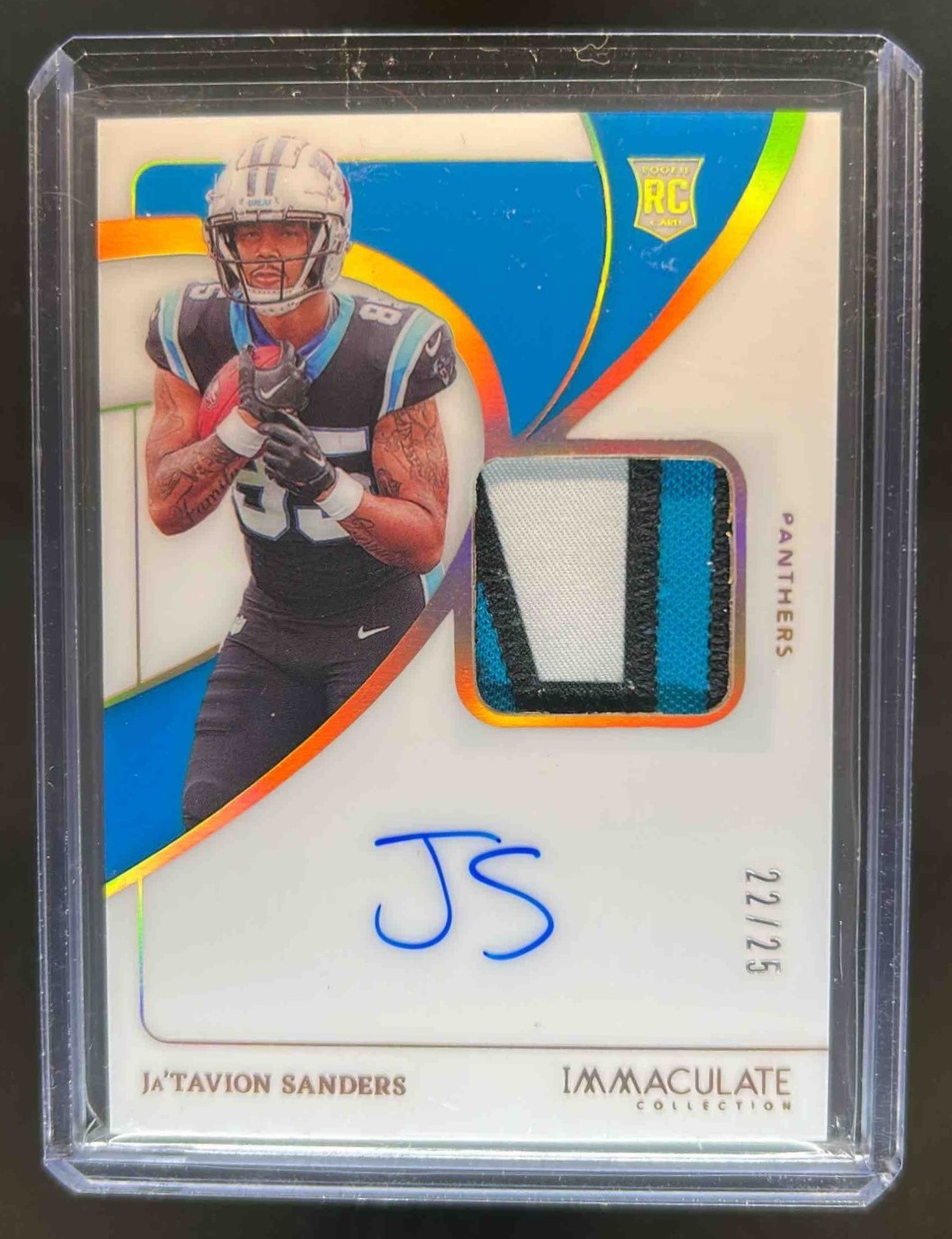 Ja'Tavion Sanders Panini Immaculate Collection #126 Autograph Patch Gold