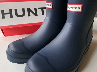 HUNTER Gummistiefel Blau UK 7 Neuwertig Original Karton