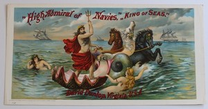 The High Admiral of Navies tobacco caddy label  14" x 7"