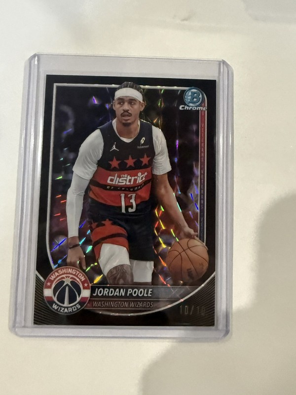 JORDAN POOLE 2025-26 BOWMAN CHROME BLACK GEOMETRIC REFRACTOR /10 