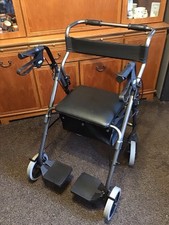 Days Rollator 2 in 1 walker/ wheelchair.Under seat storage .Brakes. Folding