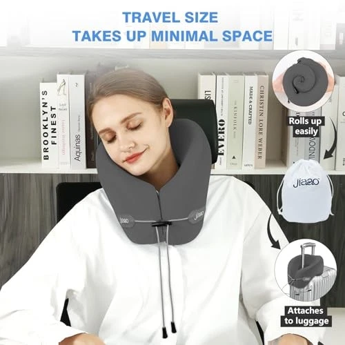 Travel Pillow, Neck Pillow Airplane, Plane Pillow Memory Foam Travel Dark Grey