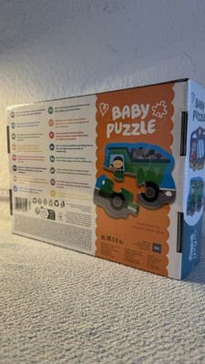 Trefl Baby Puzzle Baufahrzeuge, Kinderpuzzle, Tierpuzzle, 3 - 6 Teile, 36072