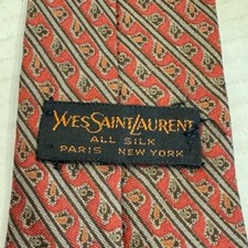 Designer Vintage YSL Yves Saint Laurent Necktie Red 100 -Silk Neckwear