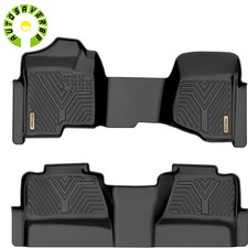 3pc Car Floor Mats For 2007-2013 Silverado Sierra 1500 2500hd Crew Cab Tpe Liner