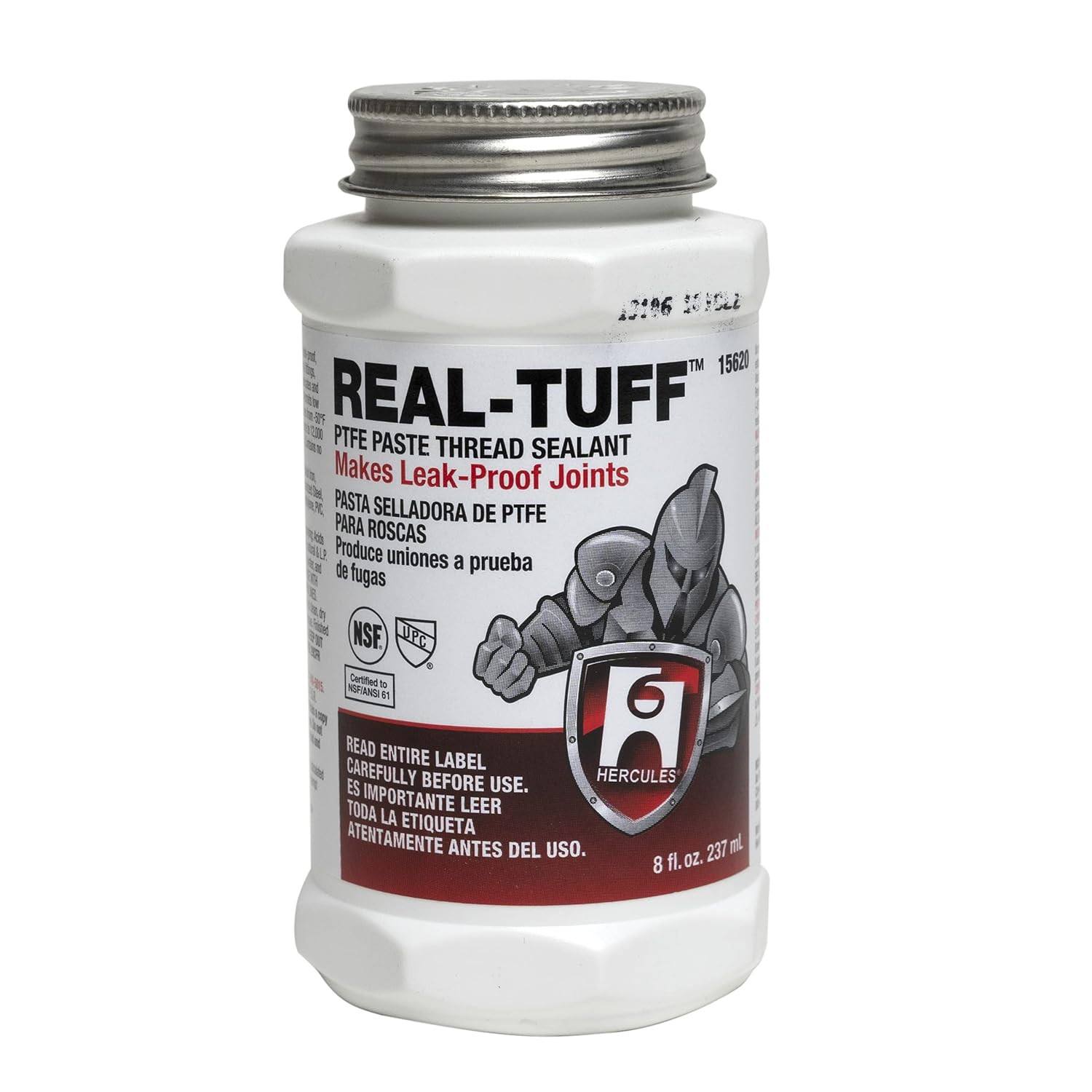 15620 Real-Tuff Heavy Duty PTFE Pipe Thread Sealant, White, 8 Oz.